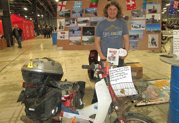 Ed March and his famous worn out beat up C90 at the Manchester stand