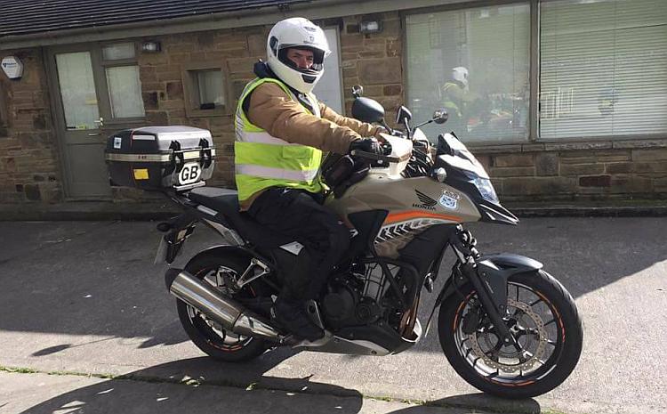 Ren sat on his CB500X