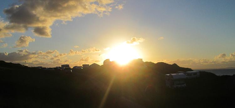 The sunset leaves the scenery in the dark creating a dramatic shot from Shell Island
