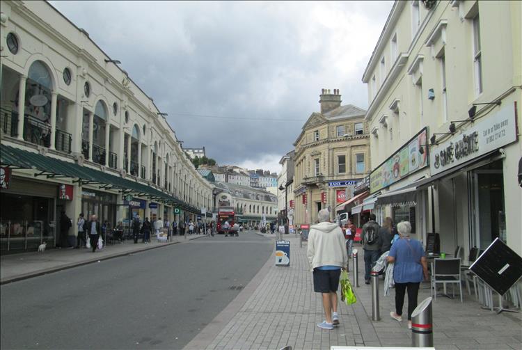 A long street of shop in Torquay