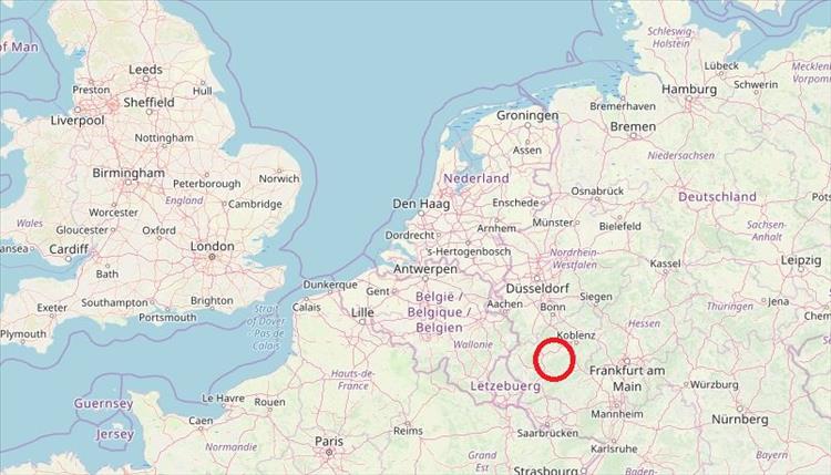 Cochem is circled on this map
