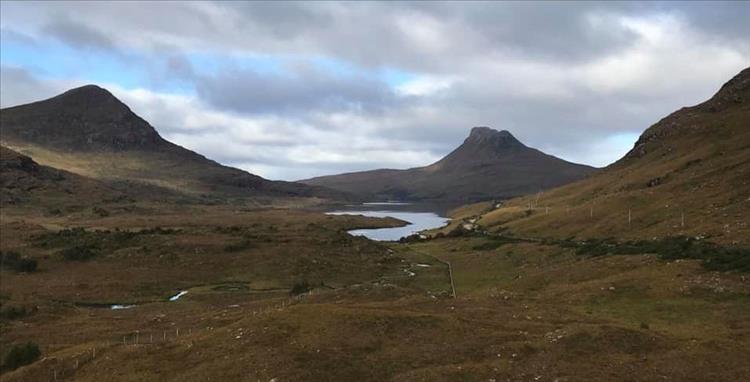 Majestic grand scenery of hills and mountains in Scotland