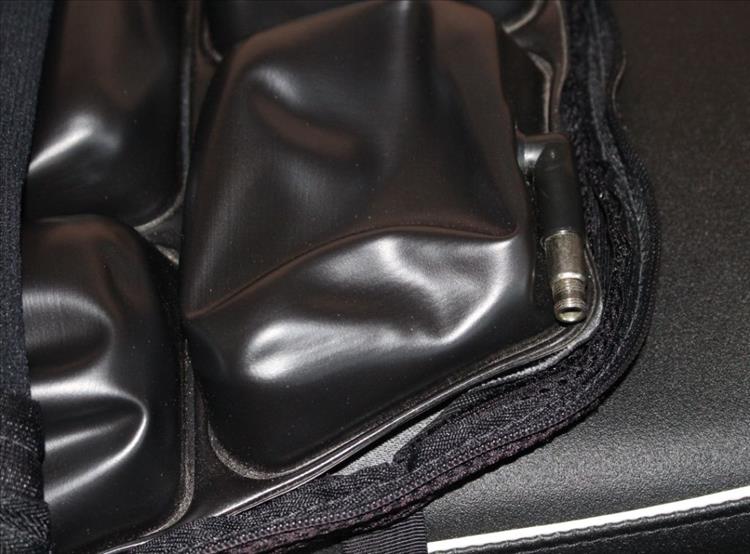 The pad has a schrader valve to adjust the pressure