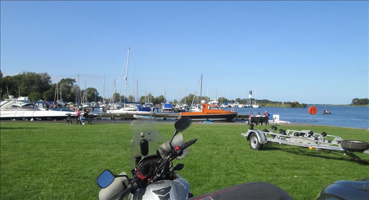 Yachts and sailing boats pack the marina at Kinnego