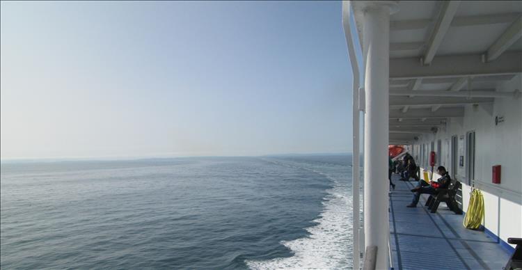 Calm seas and blue skies about the ferry from Larne to Cairnryan