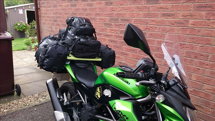 The luggage on the Z250SL and Tour-A-Plank