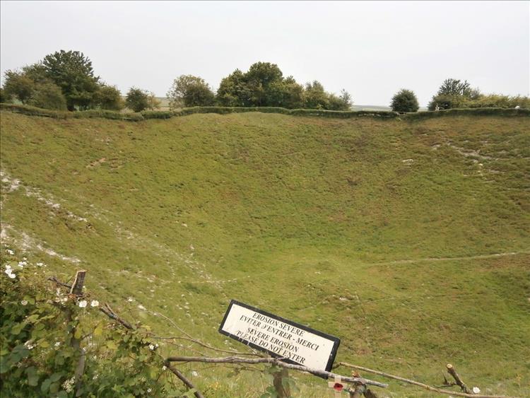 The crater left after the massive explosion