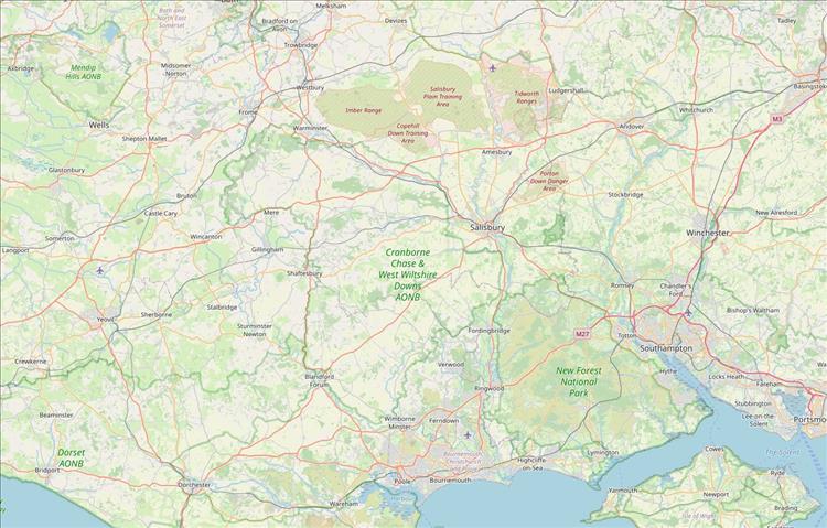 Map of New Forest and the surrounding areas