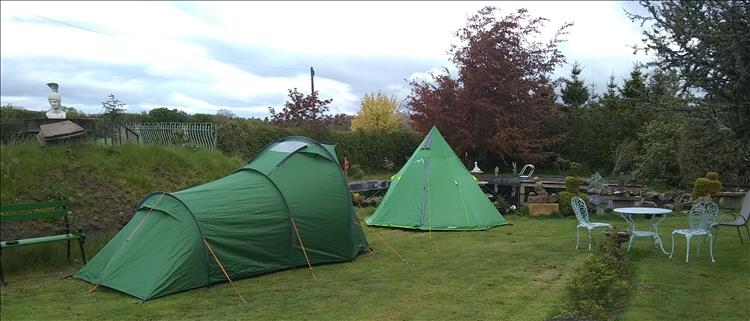 Ren's tepee tent in the large garden field at the Tea Rooms