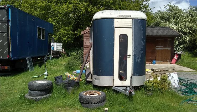 An old horse box lorry and an old horse box
