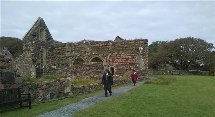 The remains of the nunnery, sufficient to see the building and how it was made but no more