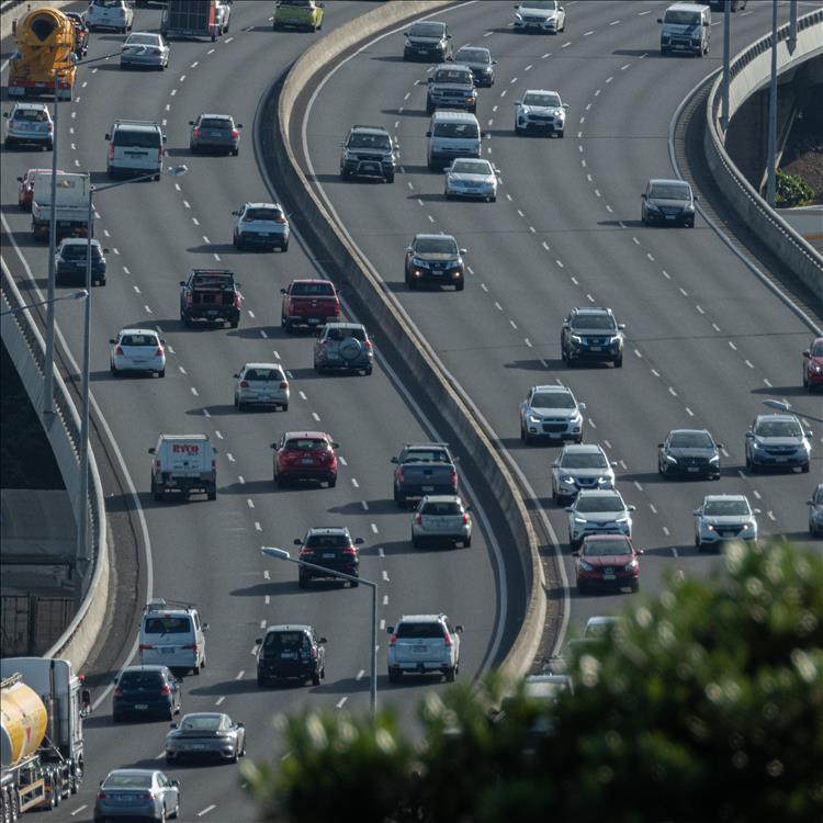 A motorway with cars upon it