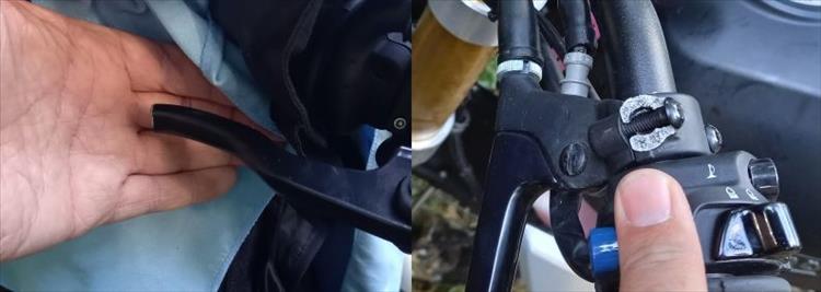 montage of short broken lever and a bit snapped off the mount for the mirror