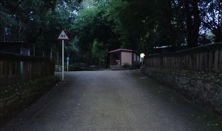 A steep slope to the camping area
