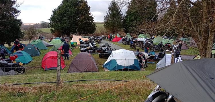 Quite a number of tents filling the small site at the Y Giler Arms