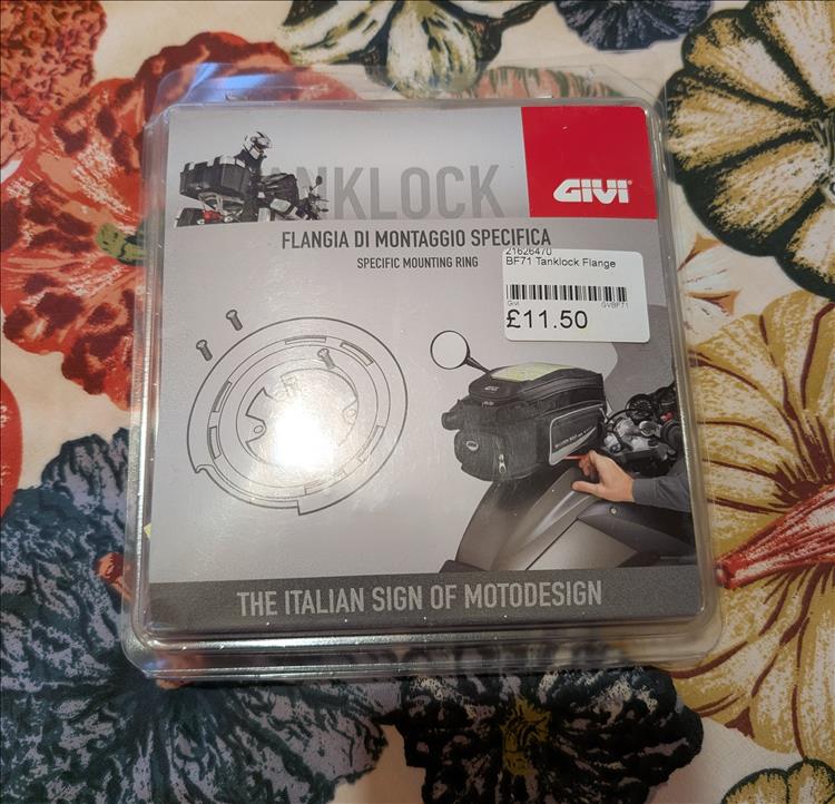The Givi tank ring in its packaging