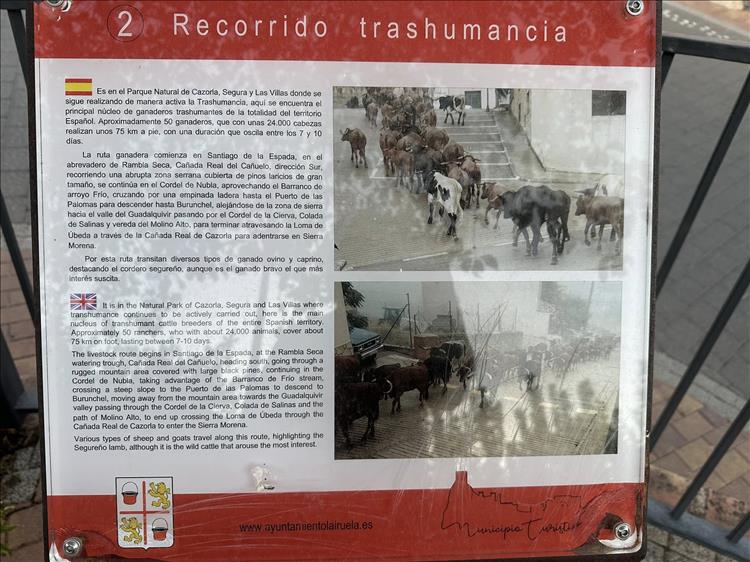 A board with details of the migration of flocks up and down the mountains