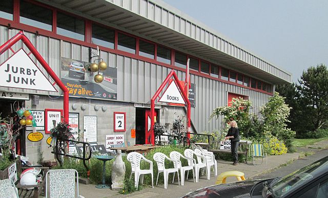 Jurby junk - a steel clad building containing a vast array of junk on the Isle of Man