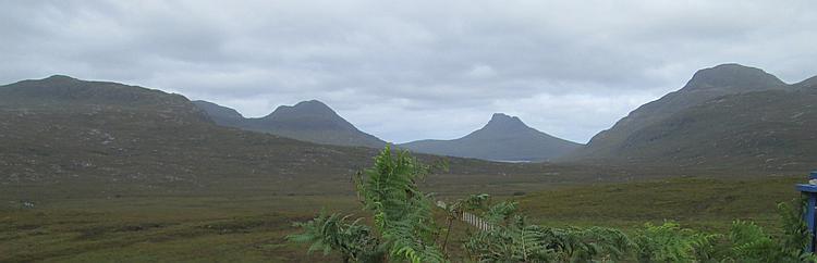 An array of angular mountains seen north of Ullapool towards Achiltibuei