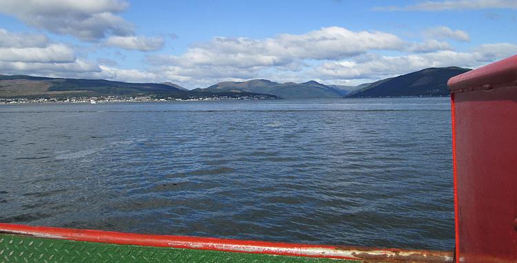 Looking from the ferry up the Loch towards Glasgow. More stunning hills, mountains and water