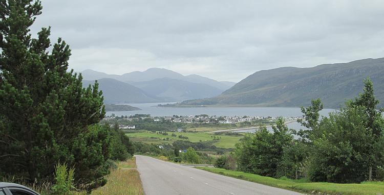 Looking down upon Ullapool from a high road to the North