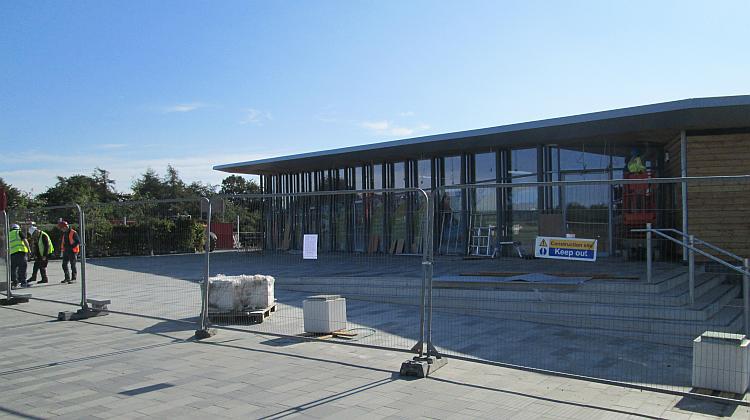 A smart new building to house shops at The Kelpies