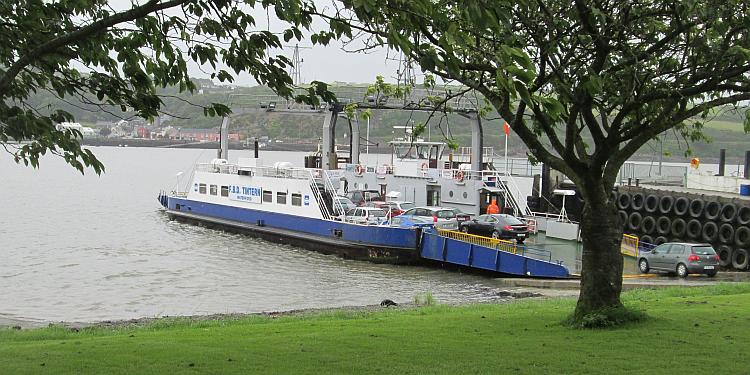 The ferry at Passage East, loading up with cars