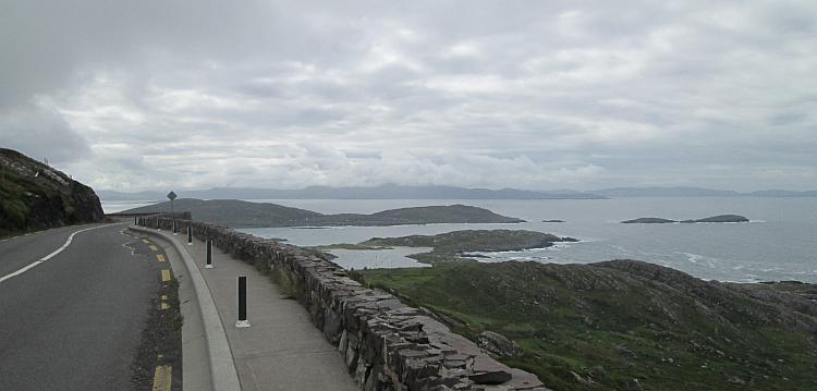 Looking down onto the sea and a cove as I travel the ring of kerry