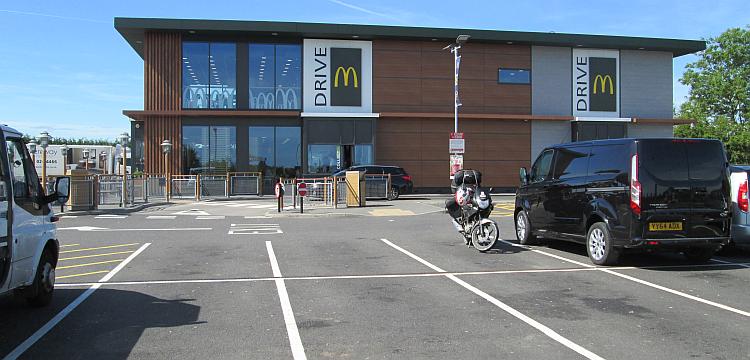 A large McDonalds services along the A5 near Milton Keynes