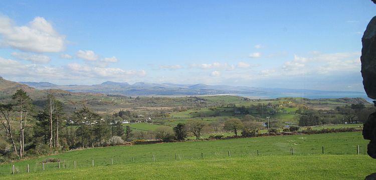 The stunning view across the bay to harlech from the holiday cottage