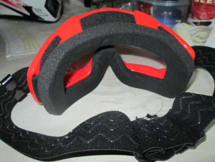 The sponge or foam around the goggles