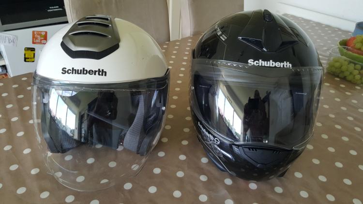 The C3 sits next to Pete's wifes M1 Schuberth helmet