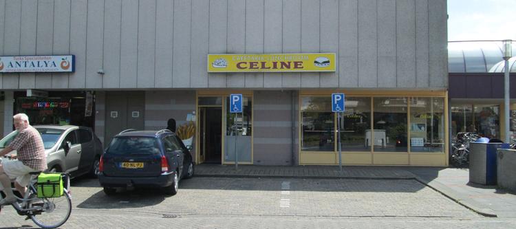 The cafe in Hoorne, just a plain concrete building and car park