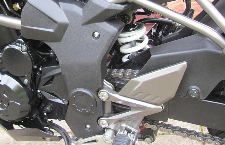 The rear suspension of the bike that works so well