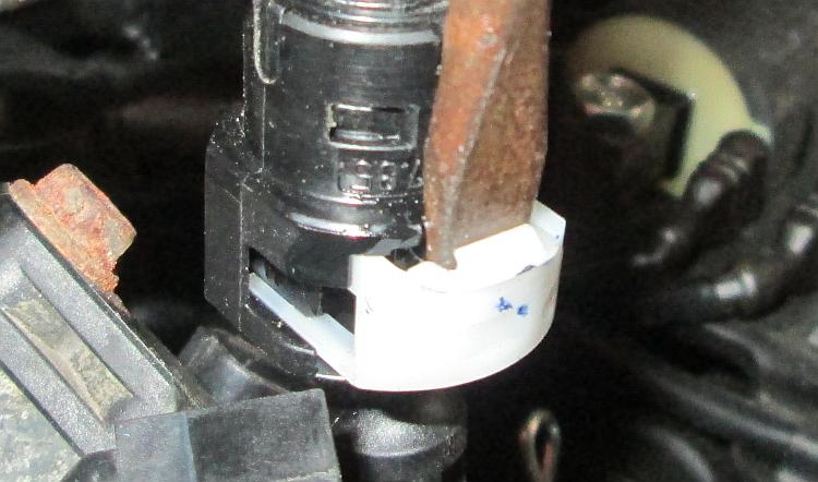 the retaining clip is half way out