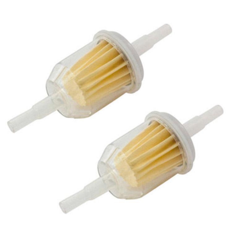 A plastic fuel filter with a paper insert that cleans the fuel