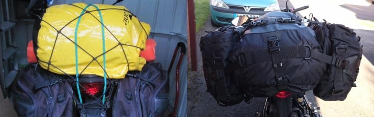 On the left the old bags and on the right the new luggage