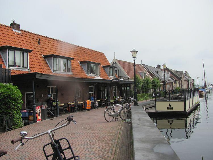The cafe and footpath-come-road where Sharon relaxes