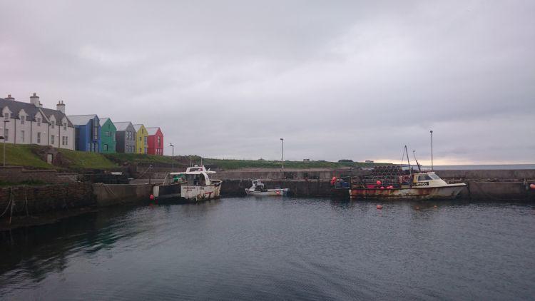 The harbour and an odd hotel with old and new architecture together