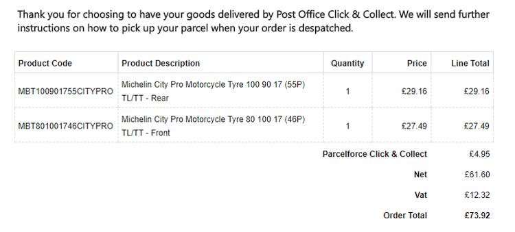The email as an image confirming the order from Demon Tweeks