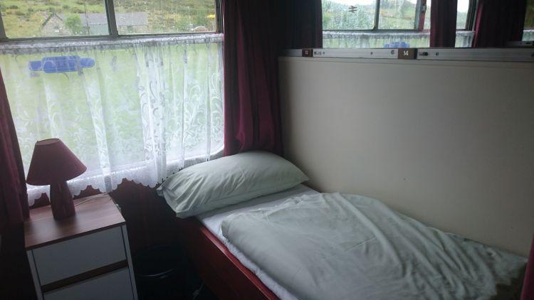 The bed is a basic single but comfortable and effective in the compartment