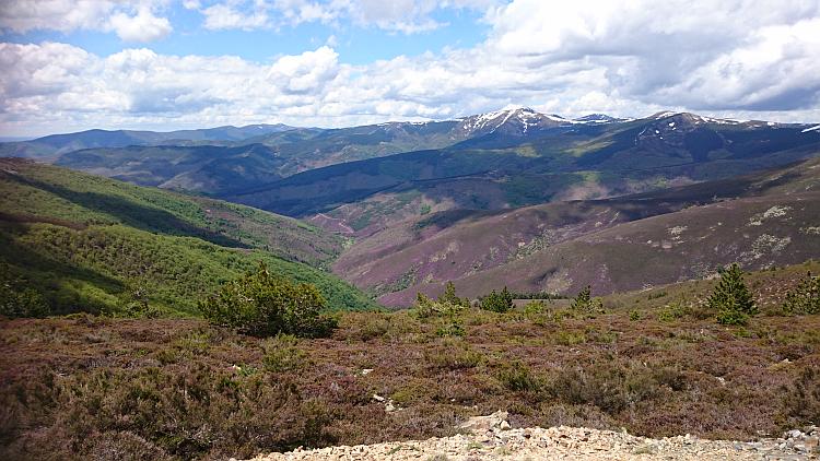 The blue skies over the angular ridges and valleys of the Sierra De La Demanda