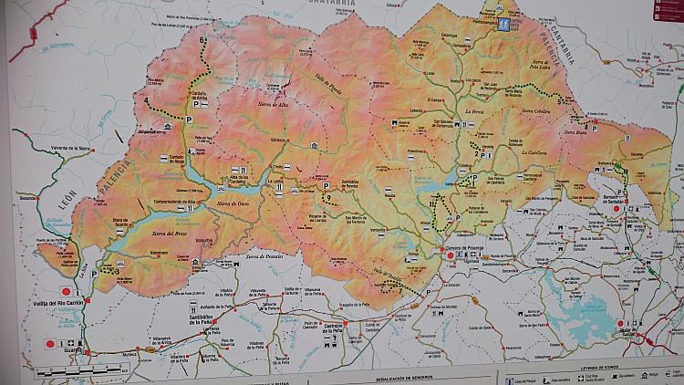 A tourist information board map 