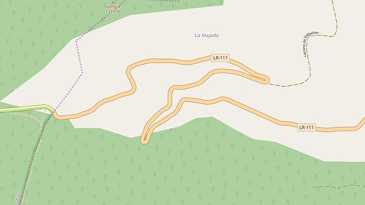 A vary twisty and switchback section of the LR-111 in the Sierra De La Demanda