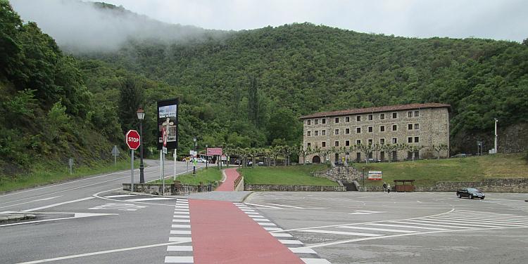 The monastery looks like a sandstone built weaving mill from the mid 1800s