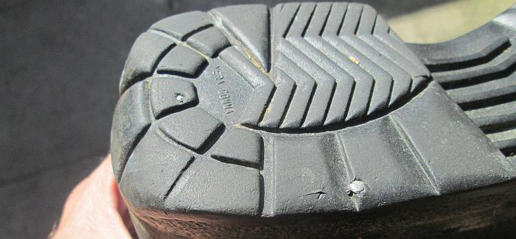 The tips of the screws that were poking out are now flush with the sole