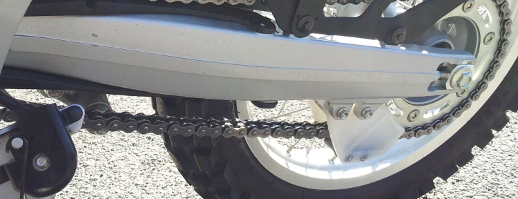 A typical motorcycle chain on a typical bike