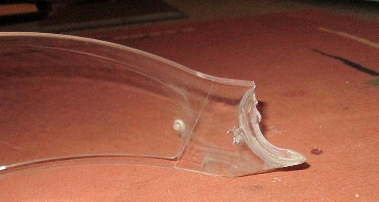 The broken part of the visor