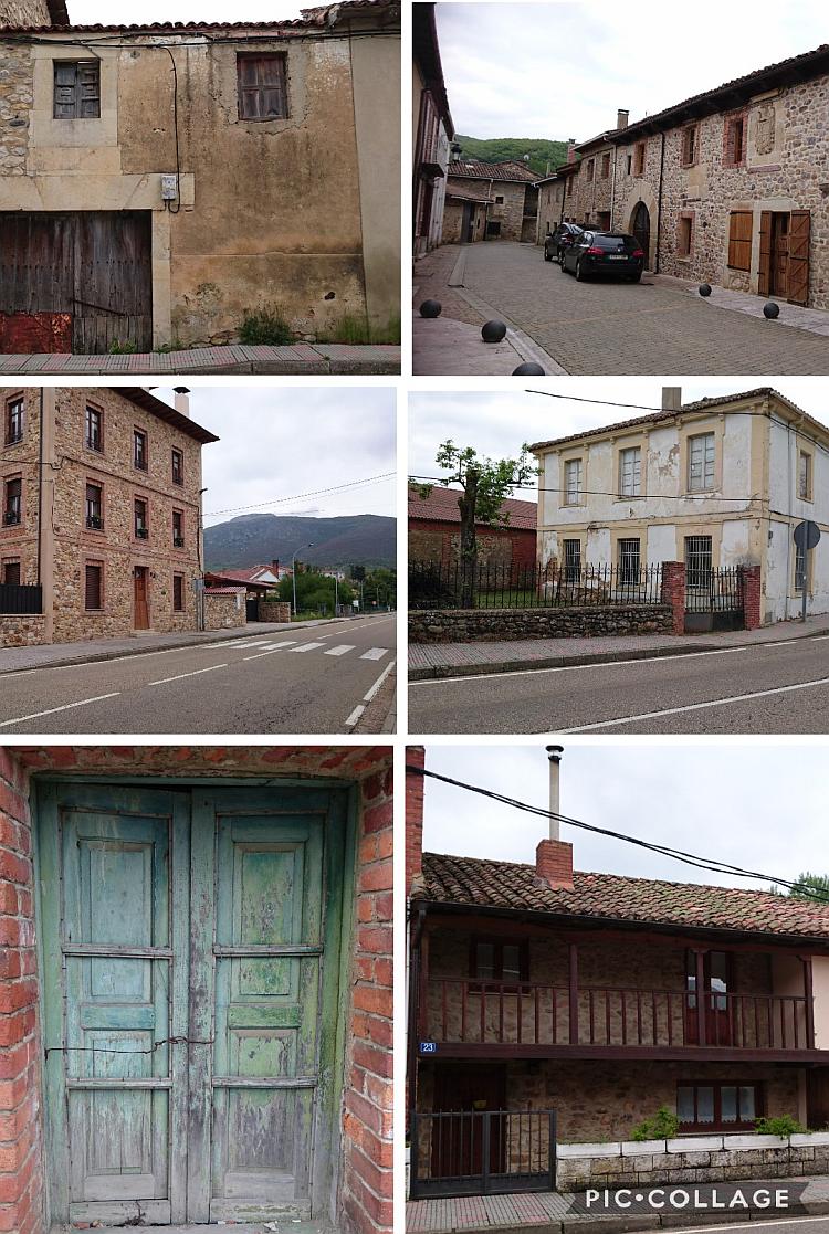 A collage of houses, some smart and crisp, others broken and run down