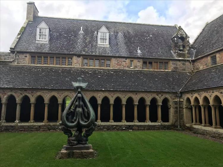 A strange sculpture in the courtyard of the abbey